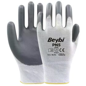 Beybi PN5 No: 10 Çift Gri Polyester Örme Nitril Eldiven