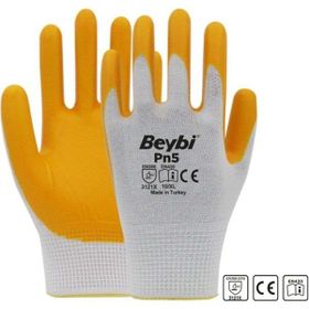 Beybi PN5 No:10 12 Adet Polyester Örme Nitril Eldiven