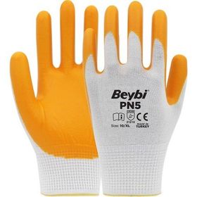 Beybi PN5 No:10 12 Adet Polyester Örme Nitril Eldiven