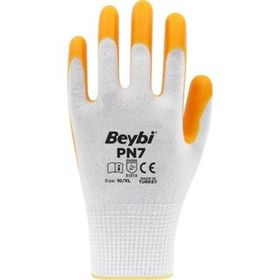 Beybi Pn7 1 Adet Sarı Beyaz Nitril İşci Eldiveni