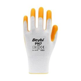 Beybi Pn7 1 Adet Sarı Beyaz Nitril İşci Eldiveni