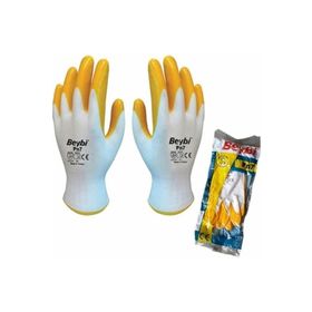 Beybi Pn7 10 Sarı Beyaz Nitril İş Eldiveni