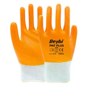 Beybi PN7 No: 10 Koli 288 Çift Sarı Polyester Örme Nitril Eldiven