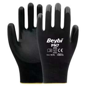 Beybi PN7 No: 10 Koli 288 Çift Siyah Polyester Örme Nitril Eldiven