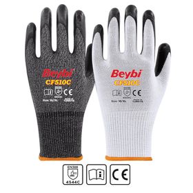 Beybi PN7 No:9 Siyah Siyah Çift Polyester Örme Nitril Eldiven