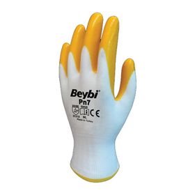 Beybi PN7 Polyester Örme NO:9 Çift Nitril Eldiven