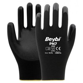 Beybi PN7 Siyah Polyester Nitril Eldiven