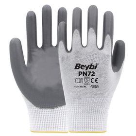 Beybi PN72 Gri Nitril Kaplama İş Eldiveni