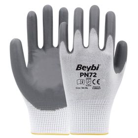 Beybi PN72 Gri Nitril Kaplama İş Eldiveni