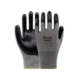 Beybi PN810 10 Beden 12 Çift Gri Polyester Örme Nitril İş Eldiveni