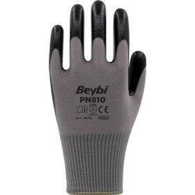 Beybi PN810 Nitril Poly Gri Siyah 12'li Eldiven