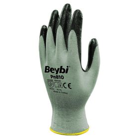 Beybi PN810 Polyester Örme NO:10 Çift Sarı Nitril Eldiven