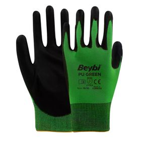 Beybi Pu Green No 10 1 Çift Poliüretan Kaplı Polyester Örme Eldiven