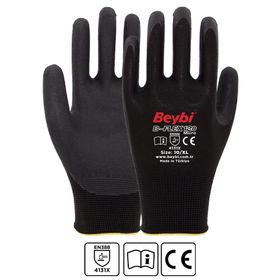 Beybi PU SLIM No:8 Koli Poliüretan Kaplı Polyester Örme Eldiven