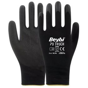 Beybi Pu Touch No: 8/M 288 Çift Poliüretan Kaplı Polyester Örme Eldiven