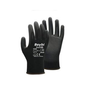 Beybi Pu Touch No:10 Siyah Poliüretan Polyester İş Eldiveni