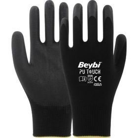Beybi Pu Touch No:10 Siyah Poliüretan Polyester İş Eldiveni