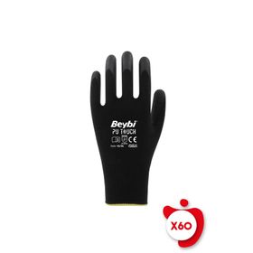 Beybi Pu Touch No:10 Siyah Poliüretan Polyester İş Eldiveni