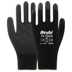 Beybi Pu Touch No:8 1 Çift Poliüretan Polyester İş Eldiveni