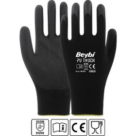 Beybi Pu Touch Poliüretan Kaplı Siyah Montaj Eldiven