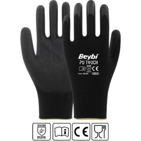 Beybi PU Touch Siyah 10 Beden 288 Çift Hassas Montaj İş Eldiveni