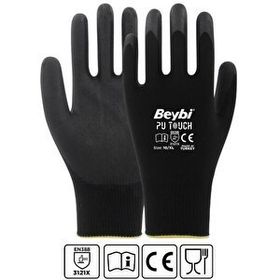 Beybi PU Touch Siyah 10 Beden 288 Çift Hassas Montaj İş Eldiveni