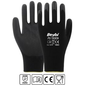 Beybi PU Touch Siyah 10 Beden 288 Çift Hassas Montaj İş Eldiveni