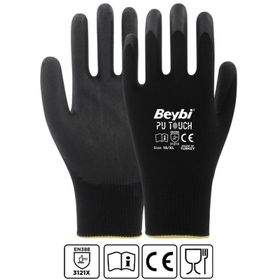 Beybi PU Touch Siyah 10 Beden 288 Çift Hassas Montaj İş Eldiveni