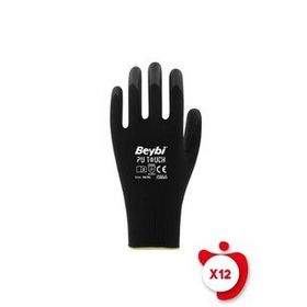 Beybi PU Touch Siyah 10 Beden Poliüretan Kaplı Polyester Örme Nitril İş Eldiveni