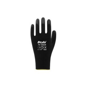 Beybi PU Touch Siyah 10 Beden Poliüretan Kaplı Polyester Örme Nitril İş Eldiveni