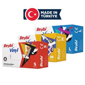 Beybi Pudralı Lateks Muayene Eldiveni 100'lük Kutu Koli