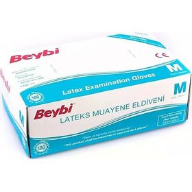 Beybi Pudralı M 100 Adet Lateks Muayene Eldiveni