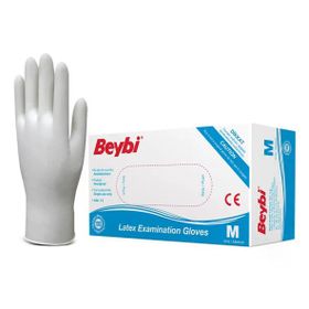 Beybi Pudralı M 100 Adet Lateks Muayene Eldiveni