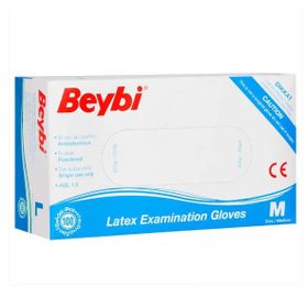 Beybi Pudralı M 100 Adet Lateks Muayene Eldiveni