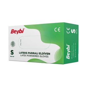 Beybi S Beden Beyaz 100'lü Pudralı Lateks Eldiven