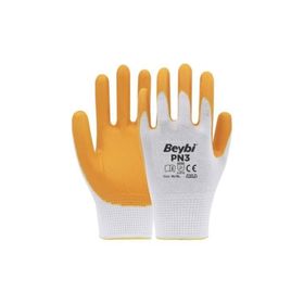 Beybi Sarı Nitril İş Eldiveni Demir Safety