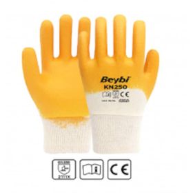Beybi Sarı Nitril İş Eldiveni Demir Safety