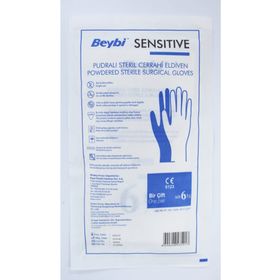 Beybi Sensitive No:6,5 Pudralı Steril Cerrahi Eldiven