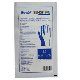 Beybi Sensitive No:7,5 Pudralı Steril Cerrahi Eldiven