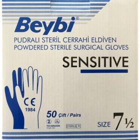 Beybi Sensitive No:7,5 Pudralı Steril Cerrahi Eldiven