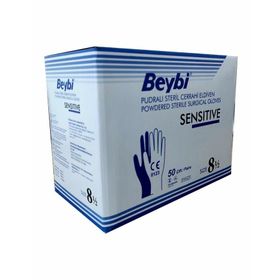 Beybi Sensitive No:7,5 Pudralı Steril Cerrahi Eldiven