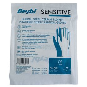 Beybi Sensitive No:8 Pudralı Steril Cerrahi Eldiven
