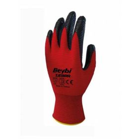 Beybi Zebra Kırmızı Nitril İş Eldiveni