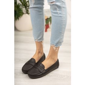 Beyond BYNDDEM01 Kadın Siyah Kolej Günlük Casual Babet Ayakkabı