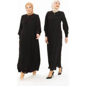 Beyza 3320 Şık Aksesuarlı Siyah Ferace