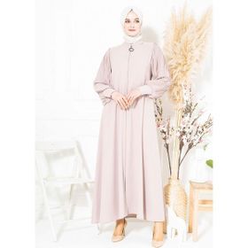 Beyza 3453 Kolları Pilise Detaylı Fermuarlı Bej Ferace