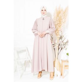Beyza 3453 Kolları Pilise Detaylı Fermuarlı Bej Ferace