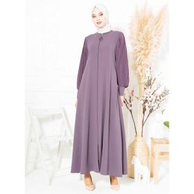 Beyza 3453 Kolları Pilise Detaylı Fermuarlı Lila Ferace