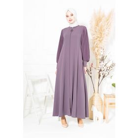 Beyza 3453 Kolları Pilise Detaylı Fermuarlı Lila Ferace