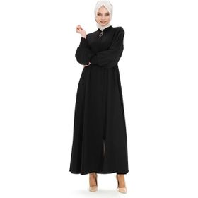 Beyza 3453 Kolları Pilise Detaylı Fermuarlı Siyah Ferace